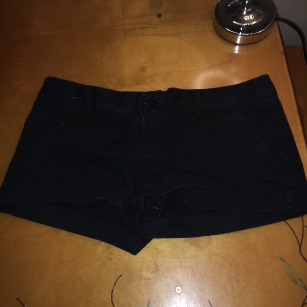Black jean shorts